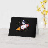 Carte Astronaute sur missile (Fleur jaune)