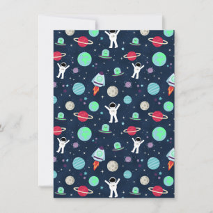 Carte Astronautes Planètes Fusées et Aliens