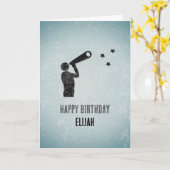 Carte Astronome avec télescope Star-Gazing Custom Man's (Fleur jaune)