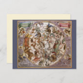 Carte Astronomie Ancienne, Constellations du Ciel Austra (Devant / Derrière)