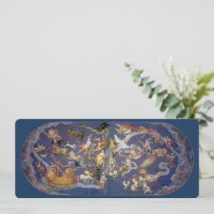 Carte Astronomie vintage Constellations célestes Fresco