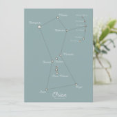 Carte astronomique de la nébuleuse d'Orion (Debout devant)