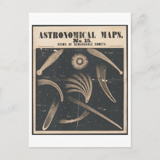Carte astronomique Vue de l'espace de comètes rema (Devant)