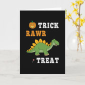 Carte Astuce Rawr Friandise Mignon Halloween Stégosaure  (Fleur jaune)