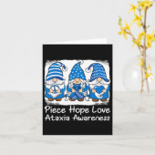 Carte Ataxia Support Gnomes With Ribbon Blue Ataxia (Fleur jaune)