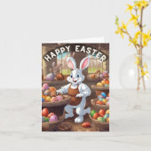 Carte Atelier de Bunny de Pâques (Fleur jaune)