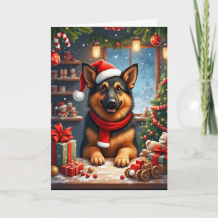 Carte Atelier du Père Noël pour Chiens de Berger Alleman