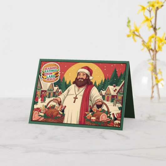 Carte Atheist Christmas card for atheist non-dieters. (Fleur jaune)