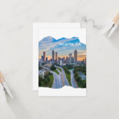 Carte Atlanta, GA Vue centre-ville (Devant/Arrière en situation)