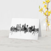 Carte Atlanta Georgia Skyline noir blanc (Fleur jaune)