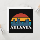 Carte Atlanta Georgia Vintage Sunset Cityscape (Devant/Arrière en situation)