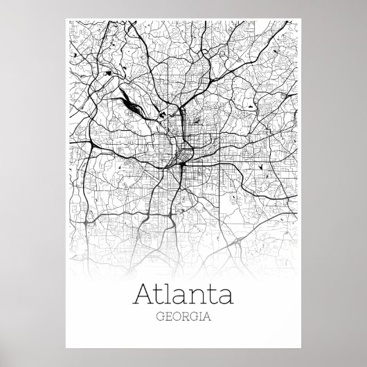 Carte Atlanta - Géorgie - Carte de la ville Poster (Devant)