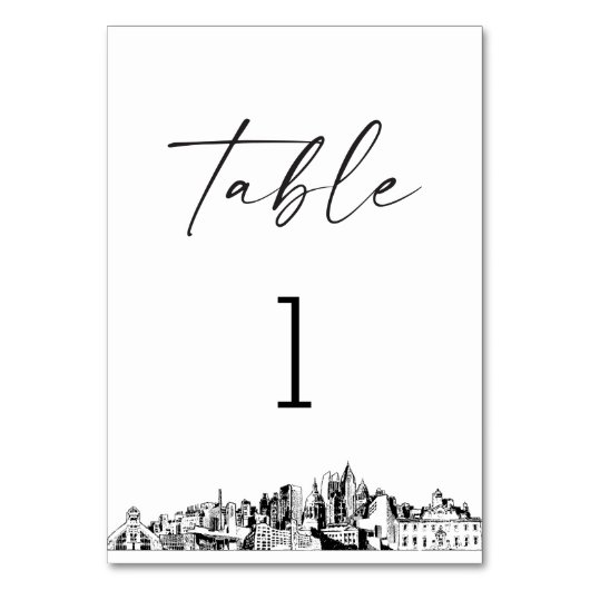 Carte Atlanta Skyline Table Numéro 3.5x5 (Dos)