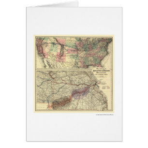 Carte atlantique et Pacifique 1873 de chemin de