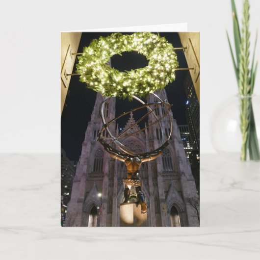 Carte Atlas & cathédrale St. Patrick, Noël, NYC - (Devant)