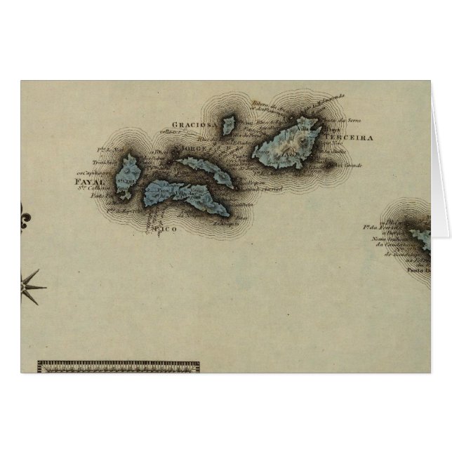 Carte Atlas des îles Azore (Devant horizontal)