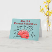 Carte Atlas d'un cerveau étudiant en pharmacie (Fleur jaune)