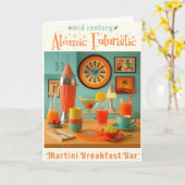 Carte Atomic Retro Futuristic Martini Breakfast Bar (Fleur jaune)