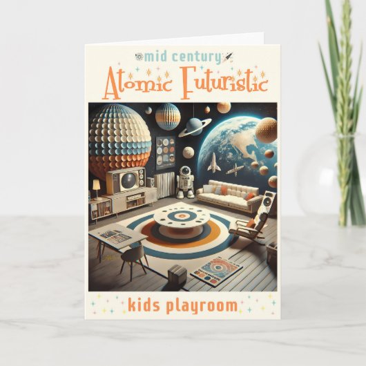 Carte Atomique Futuriste Espace Age Enfants Salle de jeu (Devant)