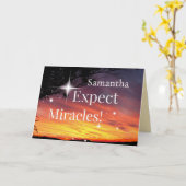 Carte Attendez-vous à Miracles Sparkle Sunset Get Well B (Fleur jaune)