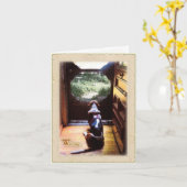 Carte Attente de Basset Hound (Fleur jaune)