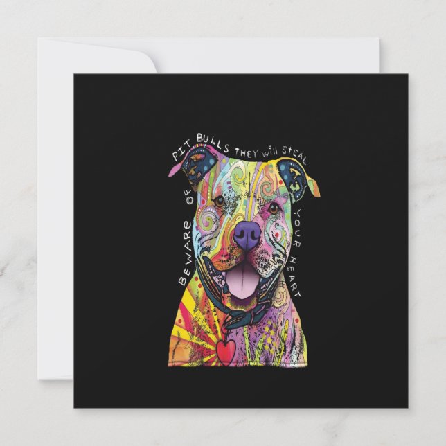 Carte attention aux chiens Pitbull, ils vous voleront le (Devant)