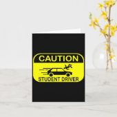 Carte Attention élève conducteur drôle (Fleur jaune)