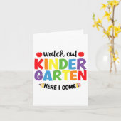 Carte Attention maternelle j'arrive rentrée des classes (Fleur jaune)