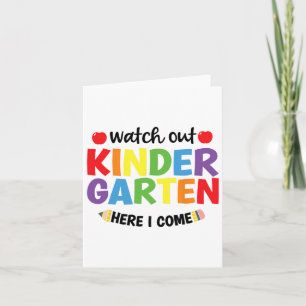 Carte Attention maternelle me voici Kinder retour à l'éc