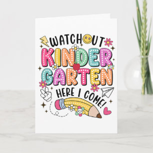 Carte Attention maternelle me voici Premier jour de rent