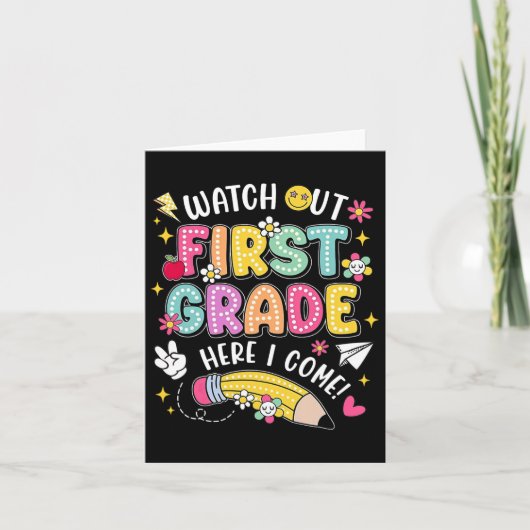 Carte Attention première année, j'arrive ! Retour à l'éc (Devant)