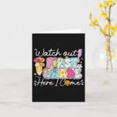 Carte Attention première année, j'arrive Retour à l'écol (Fleur jaune)