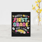 Carte Attention Première Année Je Reviens À L'École 1 (Fleur jaune)