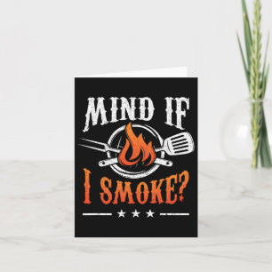 Carte Attention si je fume Barbecue Griller Byrbecue Fum