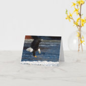 Carte Atterrissage De L'Aigle Bald Sur Un Salutation De (Fleur jaune)