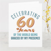 Carte Attitude de 60e anniversaire impertinente (Fleur jaune)
