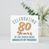 Carte Attitude de 80 ans d'anniversaire sassy (Debout devant)