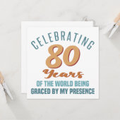 Carte Attitude de 80 ans d'anniversaire sassy (Devant/Arrière en situation)