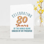 Carte Attitude de 80 ans sassy (Fleur jaune)