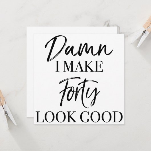 Carte Attitude pour 40e anniversaire (Devant/Arrière en situation)