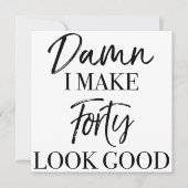 Carte Attitude pour 40e anniversaire (Devant)