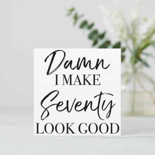 Carte Attitude pour 70e anniversaire (Debout devant)