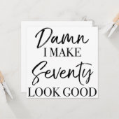 Carte Attitude pour 70e anniversaire (Devant/Arrière en situation)