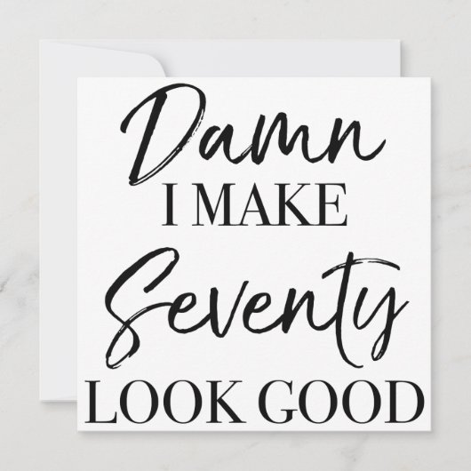 Carte Attitude pour 70e anniversaire (Devant)