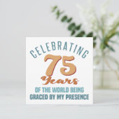 Carte Attitude pour 75 ans d'anniversaire sassy (Debout devant)