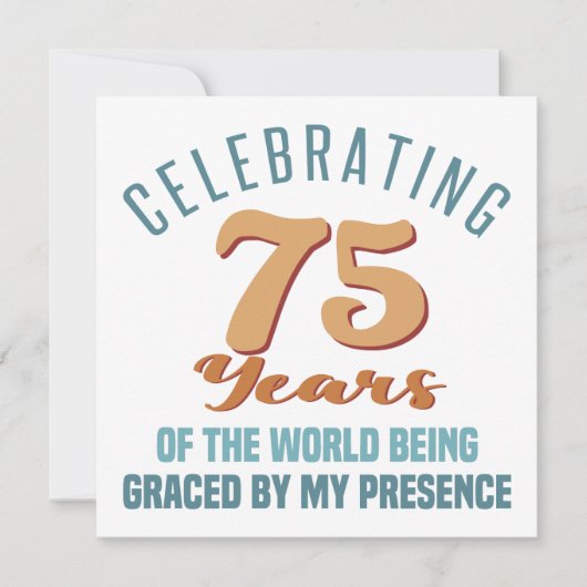 Carte Attitude pour 75e anniversaire impertinent (Devant)