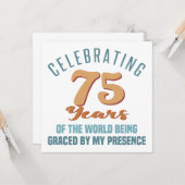 Carte Attitude pour 75e anniversaire sassy (Devant/Arrière en situation)