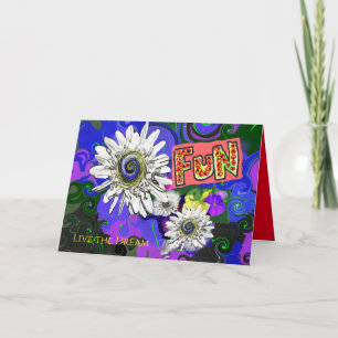 Carte Attraction de fleurs colorées amusante 