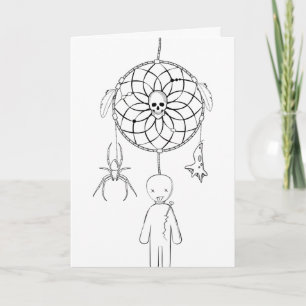 Carte Attrapeur de rêves d'Halloween effrayant