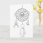 Carte Attrapeur de rêves d'Halloween effrayant (Fleur jaune)